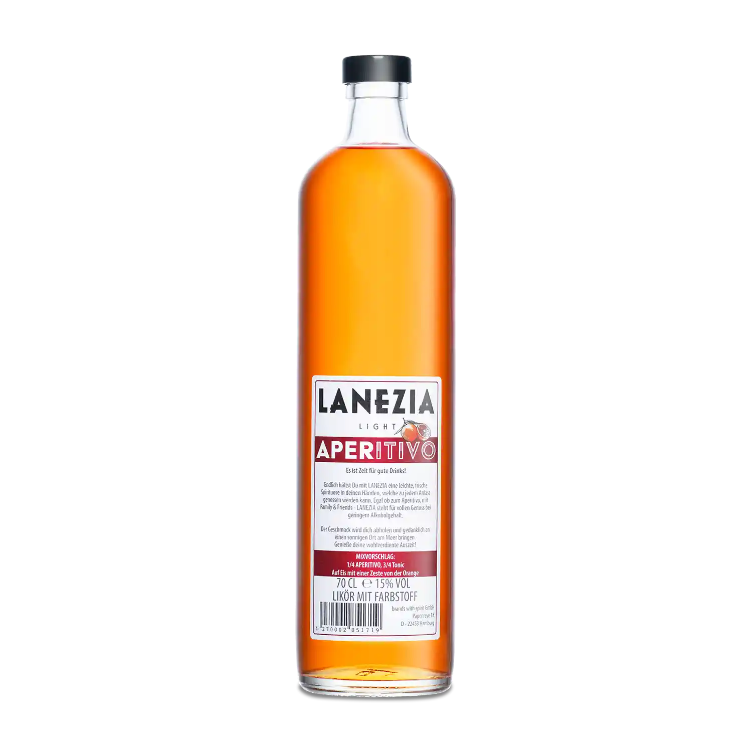Lanezia Aperitivo - Einzelflasche - Flaschenrueckseite
