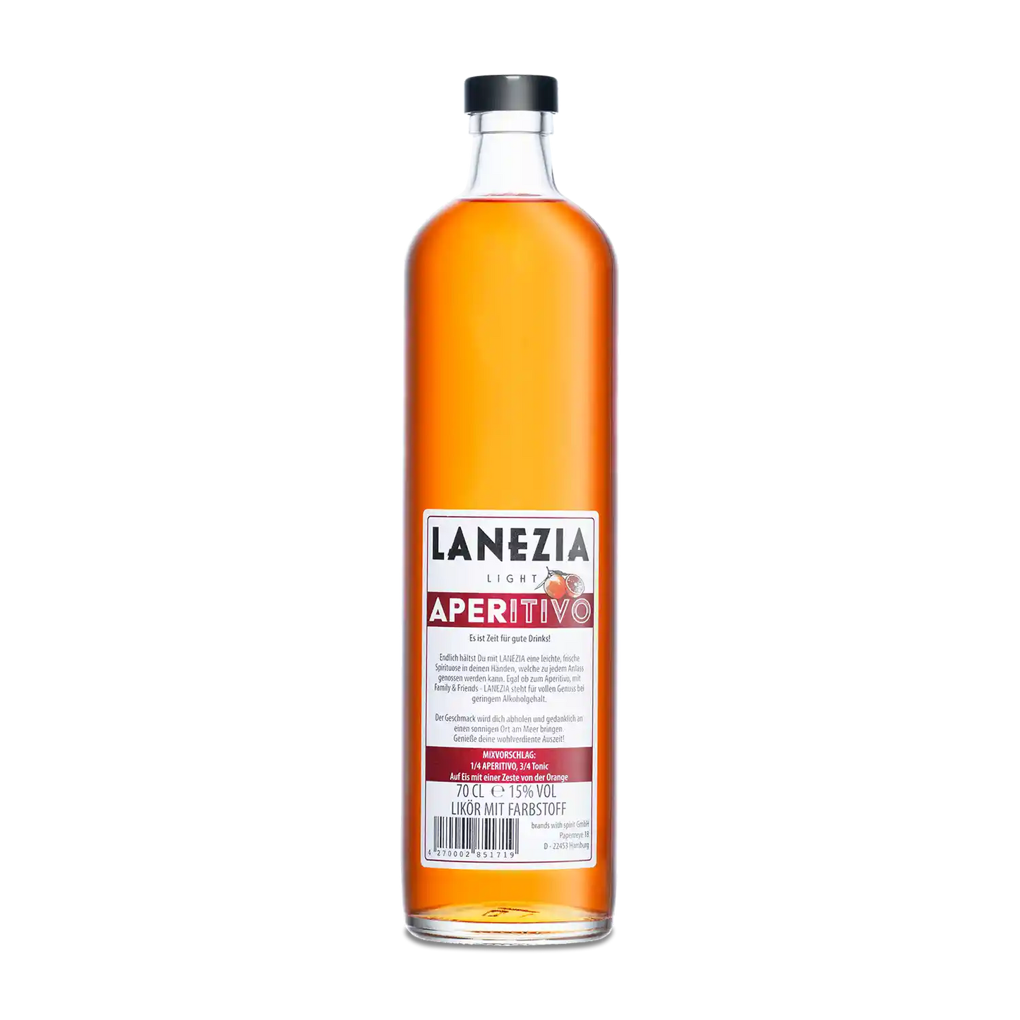 Lanezia Aperitivo - Einzelflasche - Flaschenrueckseite