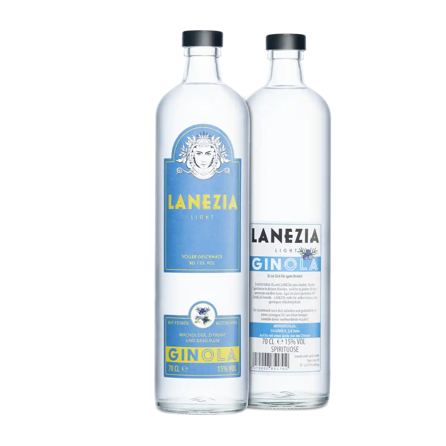 Lanezia Ginola - Einzelflasche - Flaschenvorderseite und Rueckseite